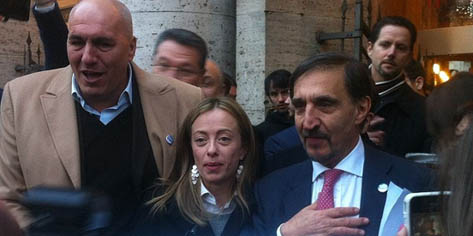 Guido Crosetto, Giorgia Meloni e Ignazio La Russa